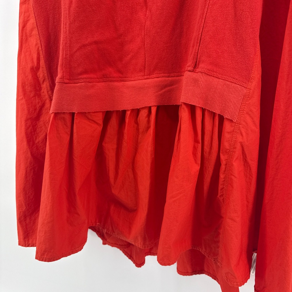 Daily Practice Anthropologie Red Tiered Polo Mini Dress Small EUC Mixed Media - Picture 3 of 11